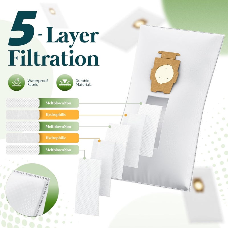 Improvedhand 15 Pack Vacuum Bags [Model 204814] and 3 Belts Compatible with Kirby Sentria/Avalir/Ultimate G Series | Replaces F-Style & Twist-Style 204811 205811 204808 | Replacement Parts by - Image 4